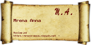 Mrena Anna névjegykártya